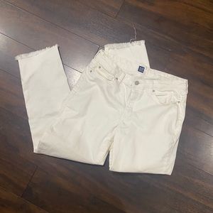 GAP white frayed jeans